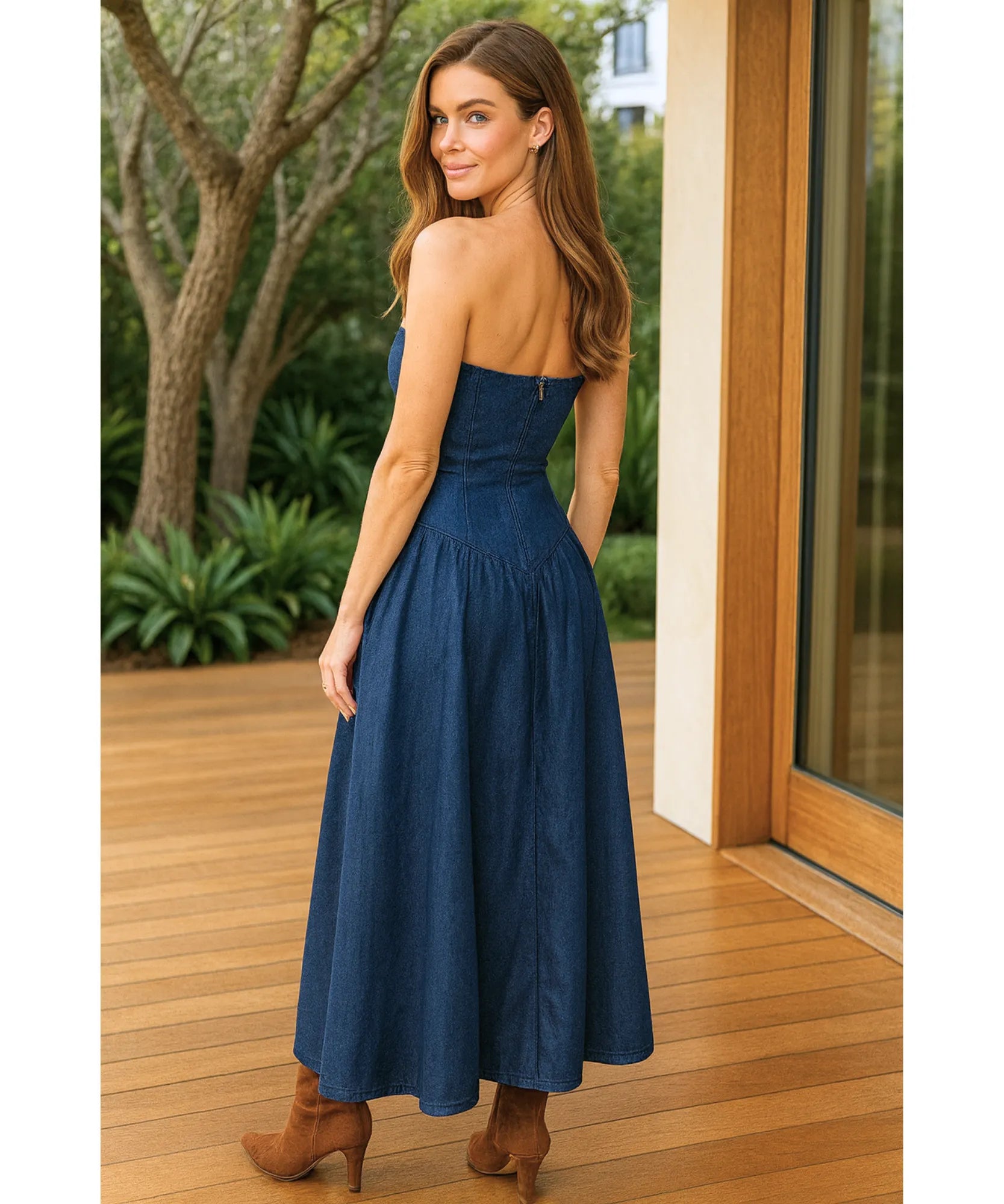 Vestido Midi Jeans Tomara Que Caia Feminino Casual | Jen