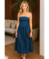 Vestido Midi Jeans Tomara Que Caia Feminino Casual | Jen