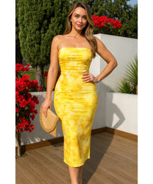 Vestido Midi Tomara Que Caia Estampado Tie Dye Verão | Issa