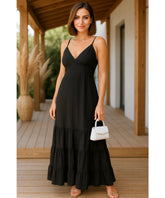 Vestido Preto Longo Feminino Elegante Alça | Nani